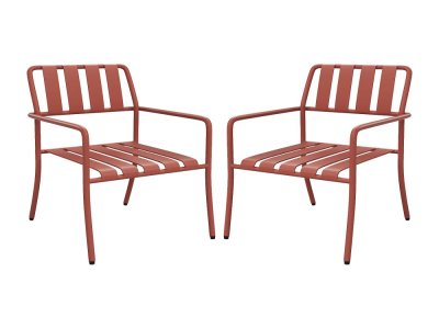 VENTE UNIQUE.COM Fauteuil de jardin acier terracotta