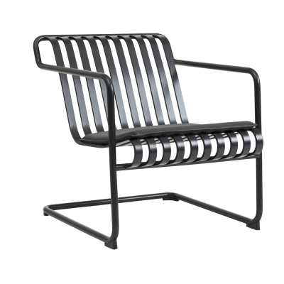 HAY Fauteuil de jardin avec accoudoirs en acier gris anthracite Palissade - 