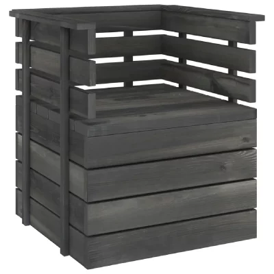VIDAXL Fauteuil de jardin Bois de pin massif Gris fonc&eacute;  n/a