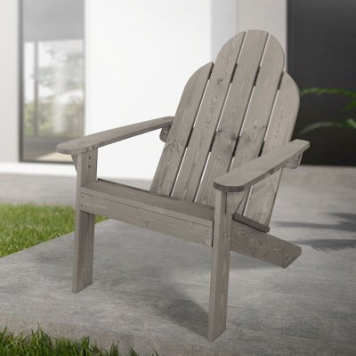 PROGARDEN Fauteuil de jardin en bois gris 92,5 x 69,5 x 89 cm