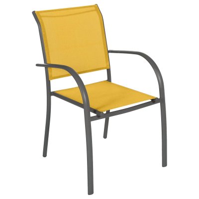 HESPERIDE Fauteuil de jardin en texaline Piazza Moutarde /Graphite - Hesp&eacute;ride