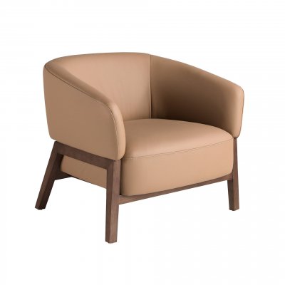 ANGEL CERDA Fauteuil en cuir marron 5189, 84 x 76 x 72 cm -