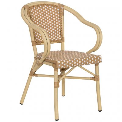 WANDERLUST DECO Fauteuil en rotin synth&eacute;tique cr&egrave;me 57x57x84 cm