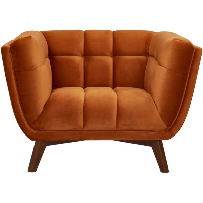 RENDEZ VOUS DECO Fauteuil en velours curcuma - Mona - Orange