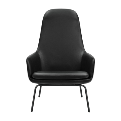 NORMANN COPENHAGEN Fauteuil Era dossier haut - acier noir/ Tango cuir 41599