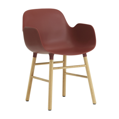 NORMANN COPENHAGEN Fauteuil Form avec structure en bois Rouge 