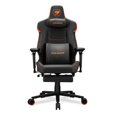 COUGAR Fauteuil gaming -  - ARMOREVOM - Noir/orange - Repose-Pieds R&eacute;tractable - Accoudoirs 5D