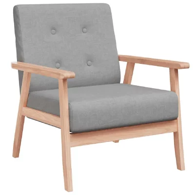 VIDAXL Fauteuil Gris clair Tissu  - Gris clair