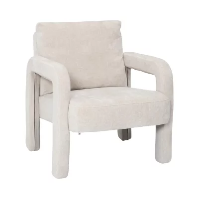 HOME DECO FACTRY Fauteuil - Home Deco Factory - Emilia - Confort - Blanc
