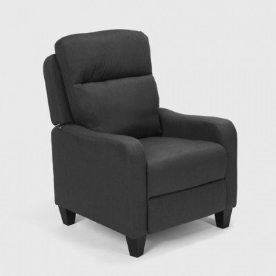 LE ROI DU RELAX Fauteuil inclinable Relax avec repose-pieds en tissu Kyoto, Couleur: Gris