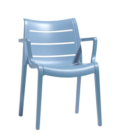 SCAB DESIGN Fauteuil Lot de 4 chaises Sunset empilable bleu azur