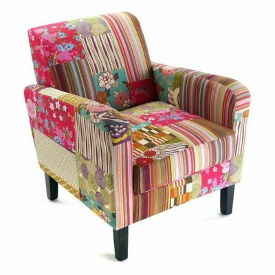VERSA Fauteuil lounge patchwork boh&egrave;me 19500273