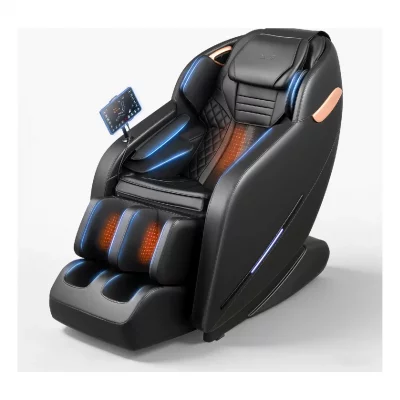 VEVOR Fauteuil massant A6A35A 3D Gravit&eacute; Z&eacute;ro Repose-pieds Extensible Chauffage Bluetooth Noir