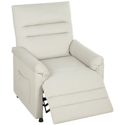 HOMCOM Fauteuil massant chauffant inclinable poches rangement port usb int&eacute;gr&eacute; velours gr&egrave;ge