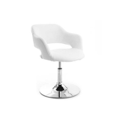 MILIBOO Fauteuil pivotant design blanc et acier chrom&eacute; jessy - Blanc