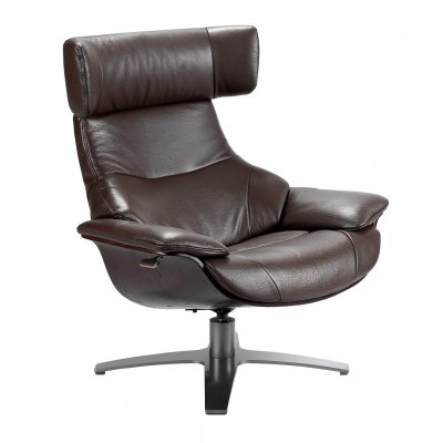 ANGEL CERDA Fauteuil pivotant en cuir avec relax 5022C, 88 x 85 x 105 cm. -
