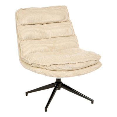 ATMOSPHERA Fauteuil Pivotant Harper En Tissu Beige L74.5xl64xh87 Cm - 