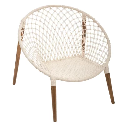 ATMOSPHERA Fauteuil 'Raina' Couleur blanche - 90 x 90 x 85cm - 0