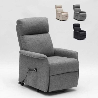 LE ROI DU RELAX Fauteuil relax &eacute;lectrique en tissu avec releveur giorgia fx - gris 