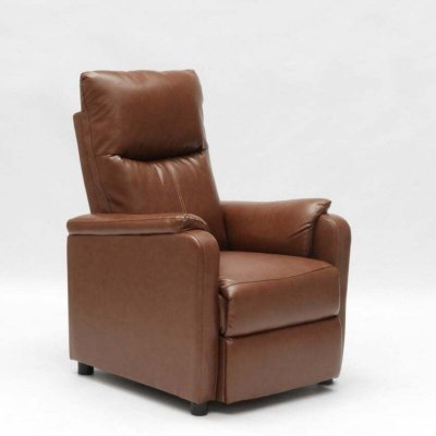 LE ROI DU RELAX Fauteuil relax inclinable avec repose-pieds en similcuir Giulia, Couleur: Marron