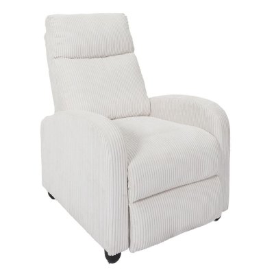 ALTOBUY Fauteuil relax manuel en tissu c&ocirc;tel&eacute; &eacute;cru - AMORY -