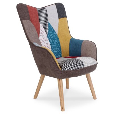 NON RENSEIGNE Fauteuil scandinave Tissu Patchwork CORO