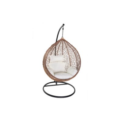 MILIBOO Fauteuil suspendu boh&egrave;me oeuf r&eacute;sine fa&ccedil;on rotin MOJO - Naturel