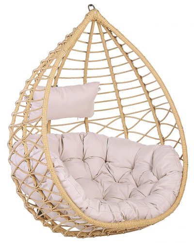 BELIANI Fauteuil suspendu en rotin beige