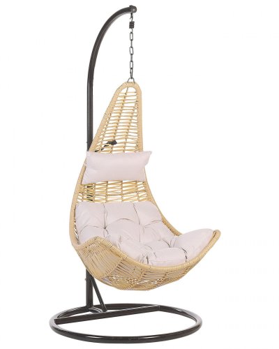BELIANI Fauteuil suspendu en rotin beige atri ii 189925