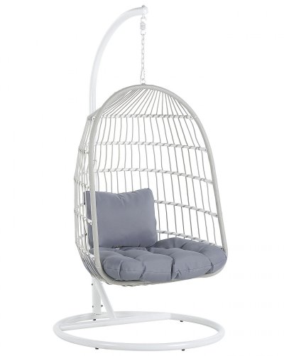 BELIANI Fauteuil suspendu en rotin blanc avec support allera 300643