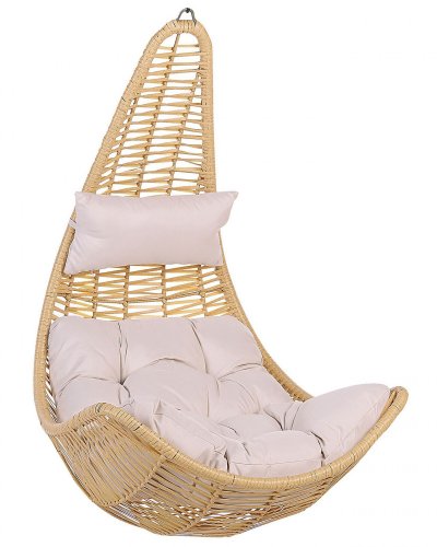 BELIANI Fauteuil suspendu en rotin clair atri ii 190700