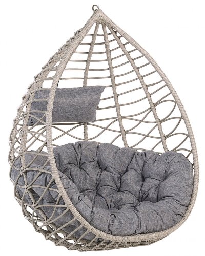 BELIANI Fauteuil suspendu en rotin gris ARSITA -  - Relaxation - Salon