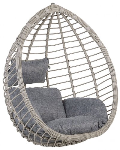 BELIANI Fauteuil suspendu en rotin gris tollo 190845