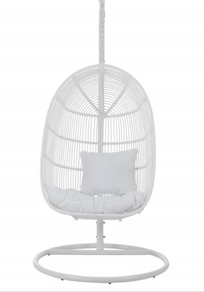 PARIS PRIX Fauteuil suspendu pour jardin en m&eacute;tal blanc