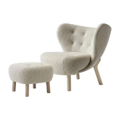 &TRADITION Fauteuil VB1 et Pouf ATD1 Little Petra - ch&ecirc;ne huil&eacute; - karakorum 003
