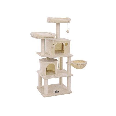 FEANDREA  Arbre &agrave; Chat, Tour de Jeux, 2 niches, Beige