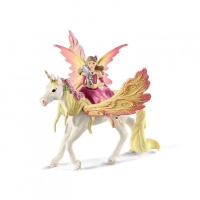 SCHLEICH F&eacute;e feya et une licorne ail&eacute;e
