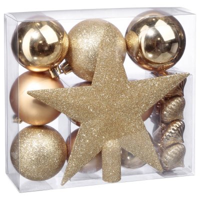 ATMOSPHERA Feeric lights + christmas kit de 18 pieces de boules de noel - or