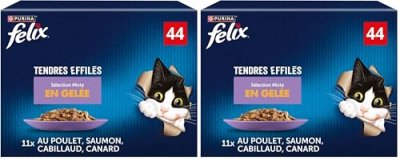 FELIX  tendres effil&eacute;s en gel&eacute;e - s&eacute;lection mixte 44x85g