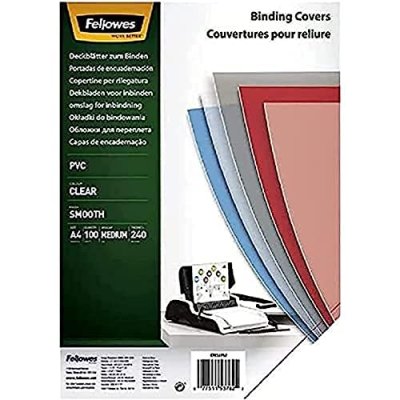 FELLOWES  couverture pour reliure a4 transparent 240 microns DFX-288136