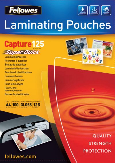 FELLOWES  Superquick A4 Glossy 125 Micron Laminating Pouch Clair