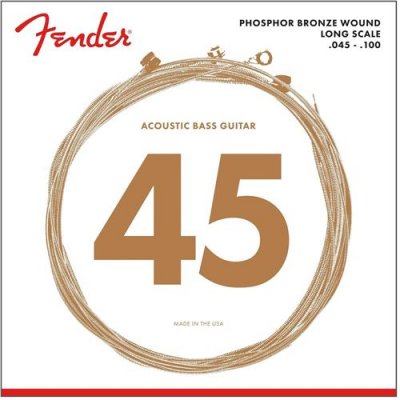 FENDER  8060 Jeu de cordes pour basse acoustique - (045/100) 34"" Long Scale - Bronze Phosphoreux