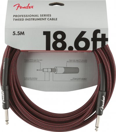 GENERIQUE Fender Professional Series - Cable pour Instrument - 5.5m - Droit/Droit - Rouge Tweed