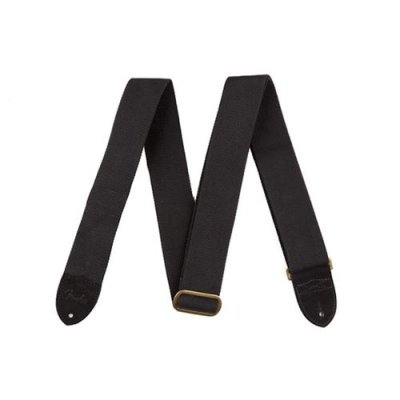 FENDER  Sangle De Guitare En Coton / Cuir 2"" Avec Logo, Noir