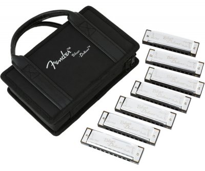 FENDER  Blues Deluxe Harmonicas 7 Pack + housse de transport