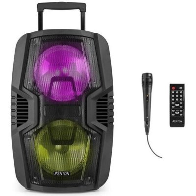 FENTON  FT208LED Syst&egrave;me de sonorisation portable 2x 8 pouces - Haut-parleur actif sans fil