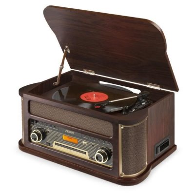 FENTON  Memphis tourne-disque vintage en bois fonc&eacute; - Platines disque