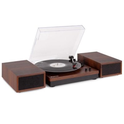 FENTON  rp165d - platine vinyle avec 2 haut-parleurs int&eacute;gr&eacute;s - bois fonc&eacute;