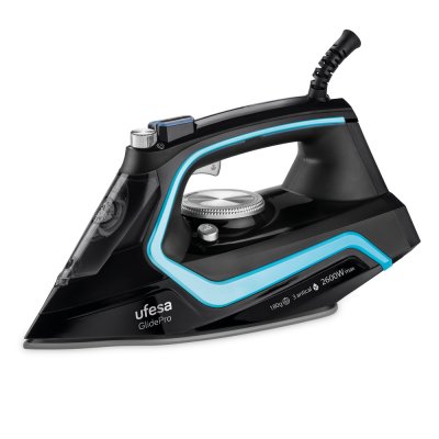 UFESA Fer &agrave; Repasser Glipe Pro PV2600 1L 2600W 220V 44dB D&eacute;bit de Vapeur 35g/min Semelle C&eacute;ramique Noir