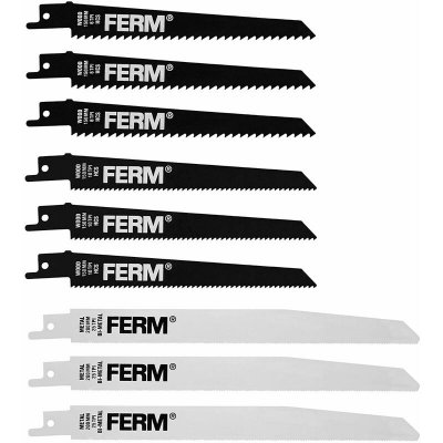 FERM  Neuf pi&egrave;ces de lame de scie sauteuse RSA1001 Acier